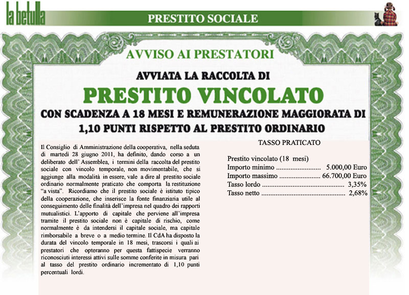 Prestito Vincolato